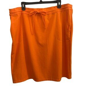 Linea By Louis DellOlio Womens Orange Elastic Waist With Drawstring Skirt XL